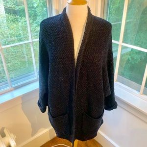 WILLOW & CLAY black textured long cardigan